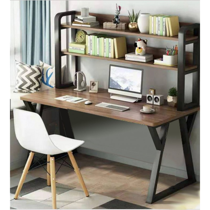 escritorio-con-estanteria-100cm-dark-wood Escritorio Con Estanteria 100cm Ligth Wood - Imagen 1