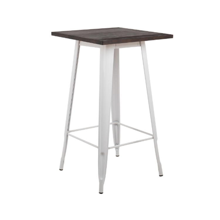 mesa-tolix-bar_6 Mesa Bar Alta Tolix – Estilo Industrial para Pub, Cocina o Restaurant Blanco - Imagen 1