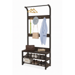 Mueble Perchero Zapatero Madera Caoba