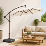 Toldo Quitasol Extendible Con Soporte Y Pedestal CREMA
