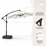 Toldo Quitasol Extendible Con Soporte Y Pedestal CREMA - Imagen 3