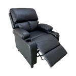 Bergere reclinable Ibiza leather Negro
