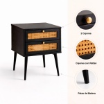 Velador Rattan Dark Dos Cajones - Imagen 2
