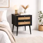 Velador Rattan Dark Dos Cajones