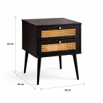 Velador Rattan Dark Dos Cajones - Imagen 3