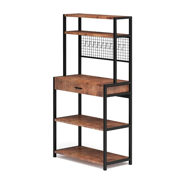 Rack organizador alto con cajón para cocina