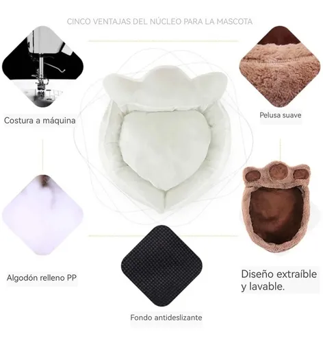 Cama De Felpa Tipo Huella De 44 Cm Para Mascotas - Imagen 4