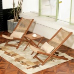 Juego 2 reposeras plegables mesa color Madera - Imagen 4