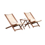 Juego 2 reposeras plegables mesa color Madera