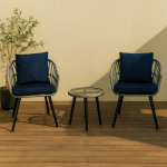 Juego Terraza Balcon Bintang Sillones Con Almohadon Y Mesa Azul - Imagen 3