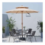 Quitasol 2.7m redondo Beige con base