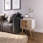 Velador Amber 2 Cajones White - Imagen 3