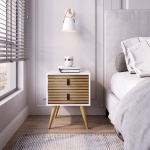 Velador Amber 2 Cajones White