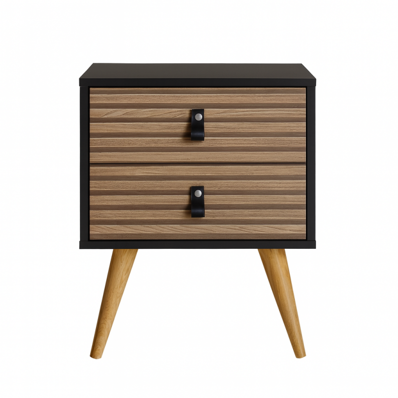 velador-amber-negro-cafe Velador Amber dos cajones Black - Imagen 1