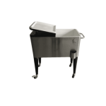 COLER RETRO METALICO ACERO INOXIDABLE CON MANILLA Y RUEDAS 60 LITROS - Imagen 3