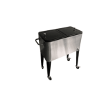 COLER RETRO METALICO ACERO INOXIDABLE CON MANILLA Y RUEDAS 60 LITROS - Imagen 5