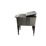 COLER RETRO METALICO ACERO INOXIDABLE CON MANILLA Y RUEDAS 60 LITROS - Imagen 4