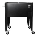 COLER RETRO METALICO NEGRO CON MANILLA Y RUEDAS 60 LITROS - Imagen 4