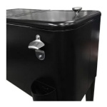 COLER RETRO METALICO NEGRO CON MANILLA Y RUEDAS 60 LITROS - Imagen 2