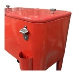 COLER RETRO METALICO ROJO CON MANILLA Y RUEDAS 60 LITROS - Imagen 4