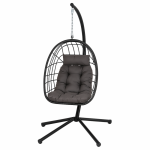 Reposera Colgante Rattan Negra