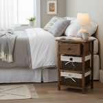 Velador vintage 1 cajon 2 canastos - Imagen 3