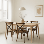 Pack De 4 Sillas Crossback Madera Rattan - Café Vintage - Imagen 4