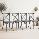 Pack 4 Sillas de Terraza o Comedor Crossback Danubio - Gris