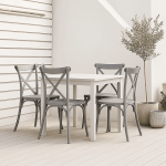 Pack 4 Sillas de Terraza o Comedor Crossback Danubio - Gris - Imagen 5