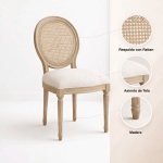 Pack De 2 Sillas De Comedor Madera Acolchada Luis Xv - Imagen 4