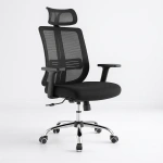 Silla de oficina mesh negra ejecutiva con apoyabrazos y cabeza - Imagen 2
