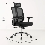 Silla de oficina mesh negra ejecutiva con apoyabrazos y cabeza - Imagen 4