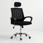 Silla oficina simply mesh negra con apoyabrazos y cabeza - Imagen 2