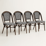 Pack de 4 Sillas Bistro Parisina Rattan - Blanca con negro