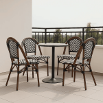 Pack de 4 Sillas Bistro Parisina Rattan - Blanca con negro - Imagen 5