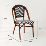Pack de 4 Sillas Bistro Parisina Rattan - Blanca con negro - Imagen 6