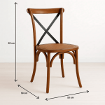 Pack De 4 Sillas Crossback Madera Rattan - Café Vintage - Imagen 3