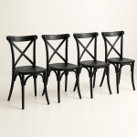Pack 4 Sillas de Terraza o Comedor Crossback Danubio - Negras - Imagen 3