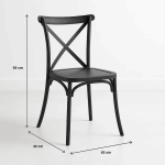 Pack 4 Sillas de Terraza o Comedor Crossback Danubio - Negras - Imagen 5