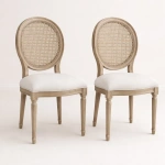 Pack De 2 Sillas De Comedor Madera Acolchada Luis Xv - Imagen 2
