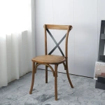 Pack De 4 Sillas Crossback Madera Rattan - Café Vintage - Imagen 5