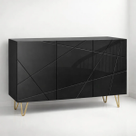 Buffet Moderno LuxLine Negro con Patas - Imagen 2
