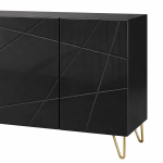 Buffet Moderno LuxLine Negro con Patas - Imagen 3