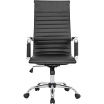 Silla Oficina Gerencial Ergonómica Cuero Sintético Cromada - Imagen 2
