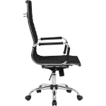 Silla Oficina Gerencial Ergonómica Cuero Sintético Cromada - Imagen 3