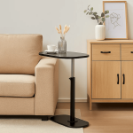 Mesa de Noche Ajustable en C para Cama y Sofá - Negro - Imagen 3