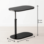 Mesa de Noche Ajustable en C para Cama y Sofá - Negro - Imagen 5