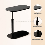 Mesa de Noche Ajustable en C para Cama y Sofá - Negro - Imagen 4