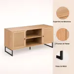 Rack de TV o Buffet Rattan Rustico Dos Puertas - Imagen 4