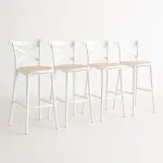 Pack de 4 Taburetes Crossback Danubio - Blanco